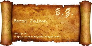 Bersi Zajzon névjegykártya